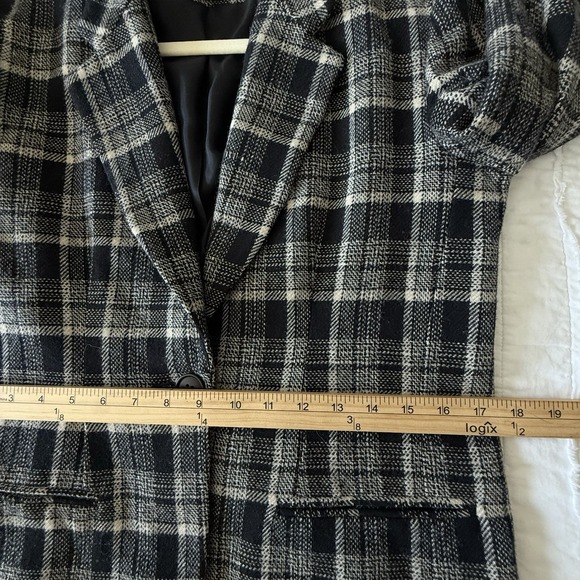 Vintage Sportswear Blazer Womens S Wool Plaid Tartan Jacket Union USA Old Money - Picture 6 of 10